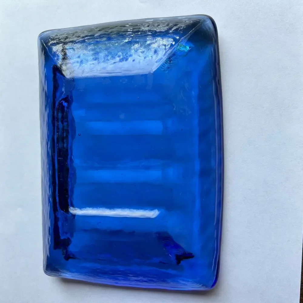 Fire and Light Cobalt Blue Soap dish recycled glass